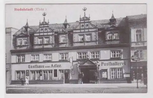 98107 Ak Rudlostadt Thüringen Gasthaus zum Adler und Posthalterei um 1910