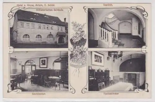 12709 Mehrbild Ak Artern Hotel zur Krone 1913