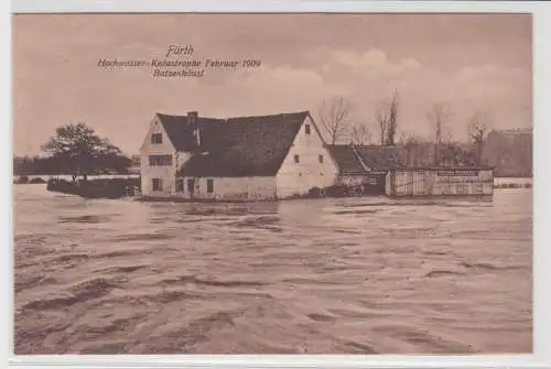 89120 Ak Fürth Hochwasser Katastrophe Februar 1909 Batzenhäusl