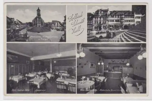 97612 Mehrbild Ak Solbad Schwäbisch Hall Hotel goldener Adler um 1940
