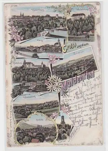 89605 Ak Lithographie Gruß aus dem Muldenthal 1898