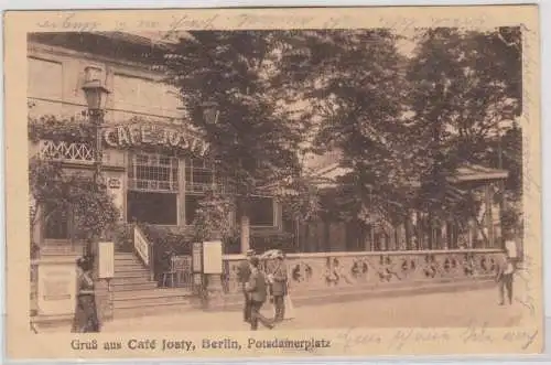 97386 Feldpost AK Berlin - Gruß aus Café Josty, Potsdamerplatz 1918