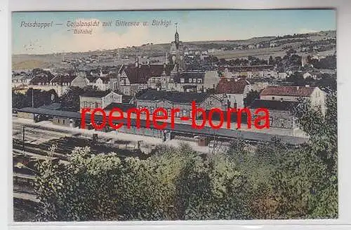 75853 Ak Potschappel Totalansicht mit Gittersee und Birkigt Bahnhof 1914