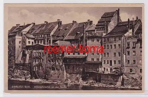 81379 Ak Görlitz Schl. Altstadtviertel an der Neiße um 1920