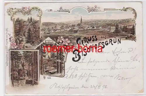 84230 Ak Lithographie Gruß aus Bischofsgrün 1898