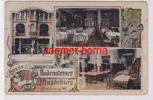 84388 Ak Gruß aus dem Bodensteiner Magdeburg Breiteweg 168, 1911