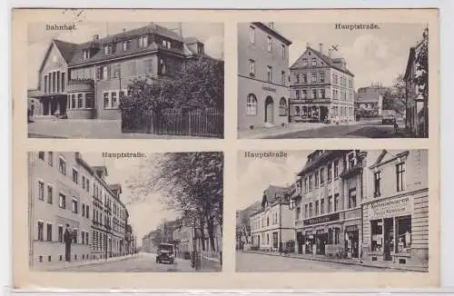86693 Mehrbild Ak Gaschwitz Bahnhof und Hauptstrasse 1932