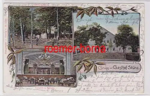 87651 Mehrbild Ak Gruss vom Gasthof Stünz bei Leipzig 1905