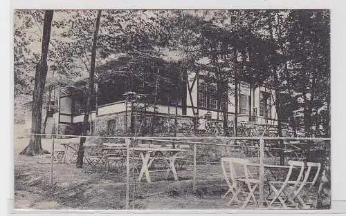 92876 AK Gruß vom Hotel Waldfrieden Oschersleben - Gartenpartie 1917