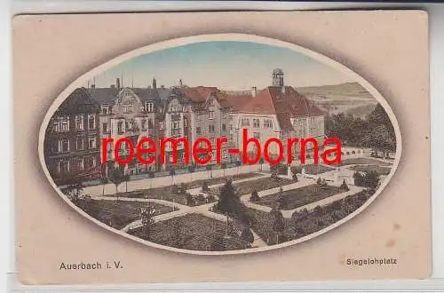 77441 Ak Auerbach i.V. Siegelohplatz mit Wurstfabrik um 1920