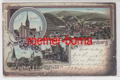 77408 Ak Lithografie Gruss aus Plettenberg Dampfstrassenbahn usw. 1901
