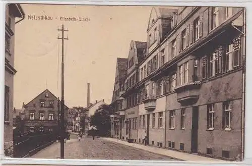92762 AK Netzschkau - Elisabeth-Straße, Straßenansicht 1928