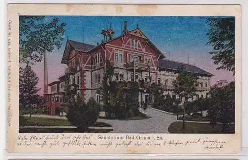 84061 Luna AK Sanatorium Bad Grüna in Sachsen 1908