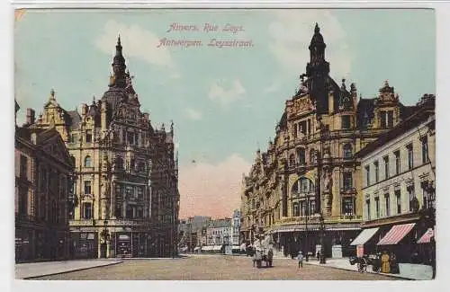 80231 Ak Antwerpen Leysstraat mit Geschäften um 1920