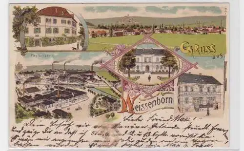 94636 Ak Lithographie Gruß aus Weissborn Papierfabrik usw. 1900