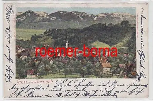 74458 Ak Gruß aus Berneck Schweiz Totalansicht 1902