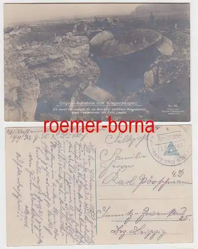 73211 Foto Ak Kriegsschauplatz zerstörter Panzerturm des Forts Loucin um 1915