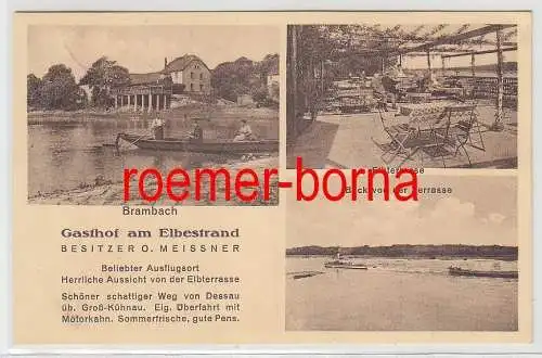 75585 Mehrbild Ak Brambach Gasthof am Elbestrand von O. Meissner 1931