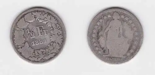 1/2 Franken Silber Münze Schweiz 1981 B s/ss (152511)