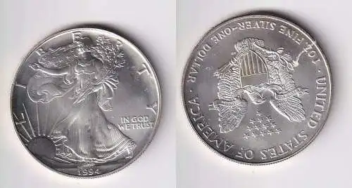1 Dollar Silber Münze Silver Eagle USA 1994 1 Unze Feinsilber  (166308)