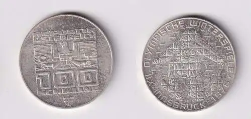 100 Schilling Silber Münze Österreich 1976 Winter Olympiade Innsbruck (166316)