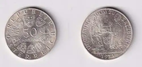 50 Schilling Silber Münze Österreich 1974 1200 Jahre Dom zu Salzburg (166190)