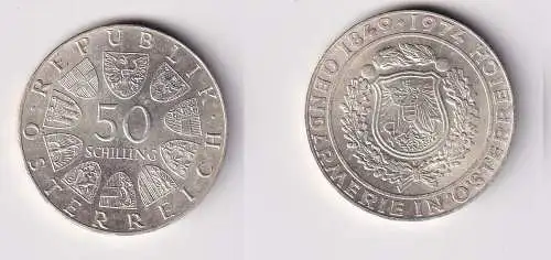 50 Schilling Silber Münze Österreich 1974 125 Jahre Gendarmerie in Öst. (166233)