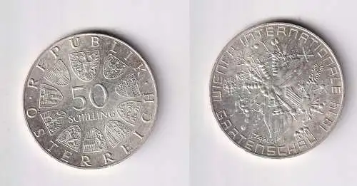 50 Schilling Silber Münze Österreich 1974 Int. Wiener Gartenschau (166799)