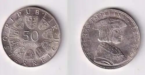 50 Schilling Silber Münze Österreich Maximilian 1493-1519, 1969 (166202)