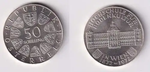 50 Schilling Silber Münze Österreich 1972 Hochschule für Bodenkultur (166746)
