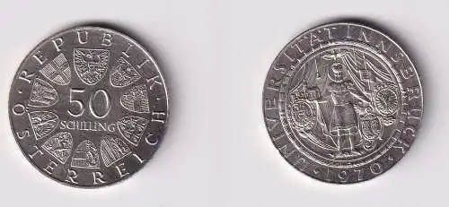 50 Schilling Silber Münze Österreich 1970 Universität Innsbruck (166087)