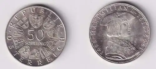 50 Schilling Silber Münze Österreich Maximilian 1493-1519, 1969 (166136)