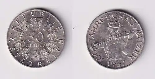 50 Schilling Silber Münze Österreich 1967 100 Jahre Donauwalzer (166242)