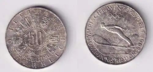50 Schilling Silber Münze Österreich Olympiade Innsbruck 1964 (166762)