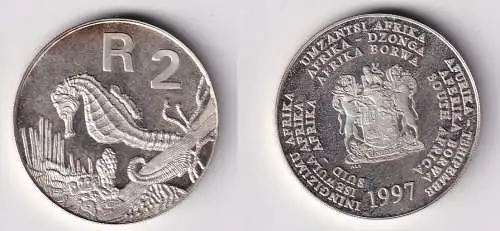 2 Rand Silber Münze Südafrika Seepferdchen 1997 PP (166016)