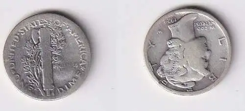 1 Dime Silber Münze USA 1928 Liberty s/ss (166146)