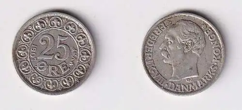 25 Öre Silber Münze Dänemark 1907 ss+ (166025)
