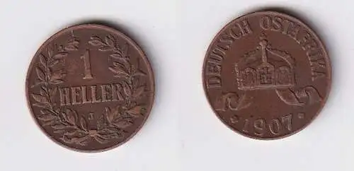 1 Heller Kupfer Münze Deutsch Ostafrika 1907 J ss+ (166106)