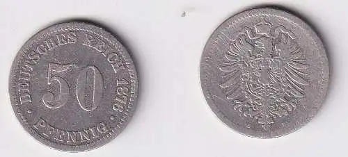 50 Pfennig Silber Münze Kaiserreich 1876 B Jäger 7 s/ss (166144)