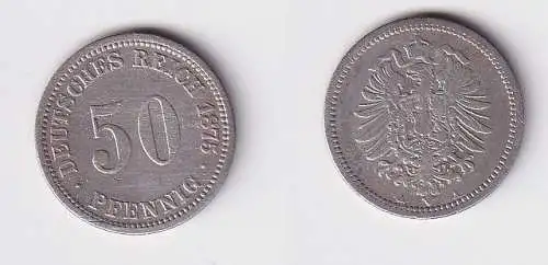 50 Pfennig Silber Münze Kaiserreich 1875 A Jäger 7 f.ss (166026)