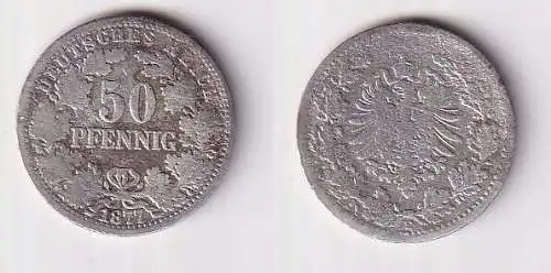 50 Pfennig Silber Münze Deutsches Reich 1877 E s  (166148)