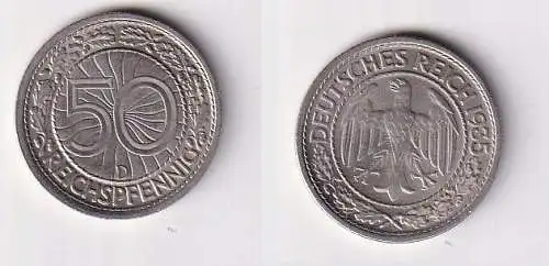 50 Pfennig Nickel Münze 1935 D Jäger 324 vz (165796)