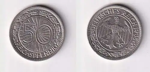 50 Pfennig Nickel Münze 1935 A Jäger 324 ss+ (166441)