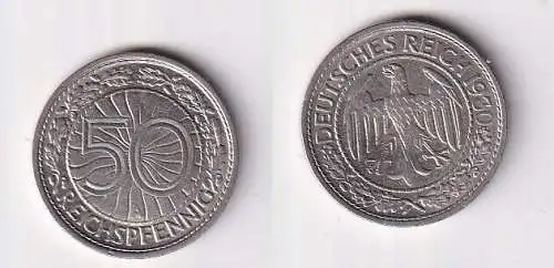 50 Pfennig Nickel Münze 1930 A Jäger 324 ss+ (166630)