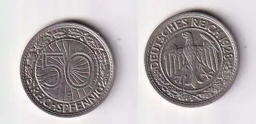 50 Pfennig Nickel Münze 1928 F Jäger 324 ss+ (166143)