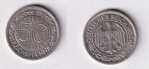 50 Pfennig Nickel Münze 1928 E Jäger 324 ss+ (166590)