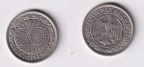 50 Pfennig Nickel Münze 1931 A Jäger 324 ss+ (166558)