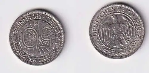 50 Pfennig Nickel Münze 1929 D Jäger 324 ss+ (166752)