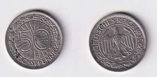 50 Pfennig Nickel Münze 1935 F Jäger 324 ss+ (166725)