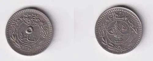 5 Para Kupfer-Nickel Münze Türkei Muhammad V.  1327/5 (166483)